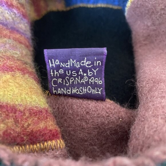 Crispina Ffrench One Size Patchwork Wool Bucket Hat 1996 Handmade USA